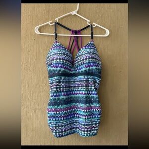 Free Country Multicolor Strappy Tankini Top